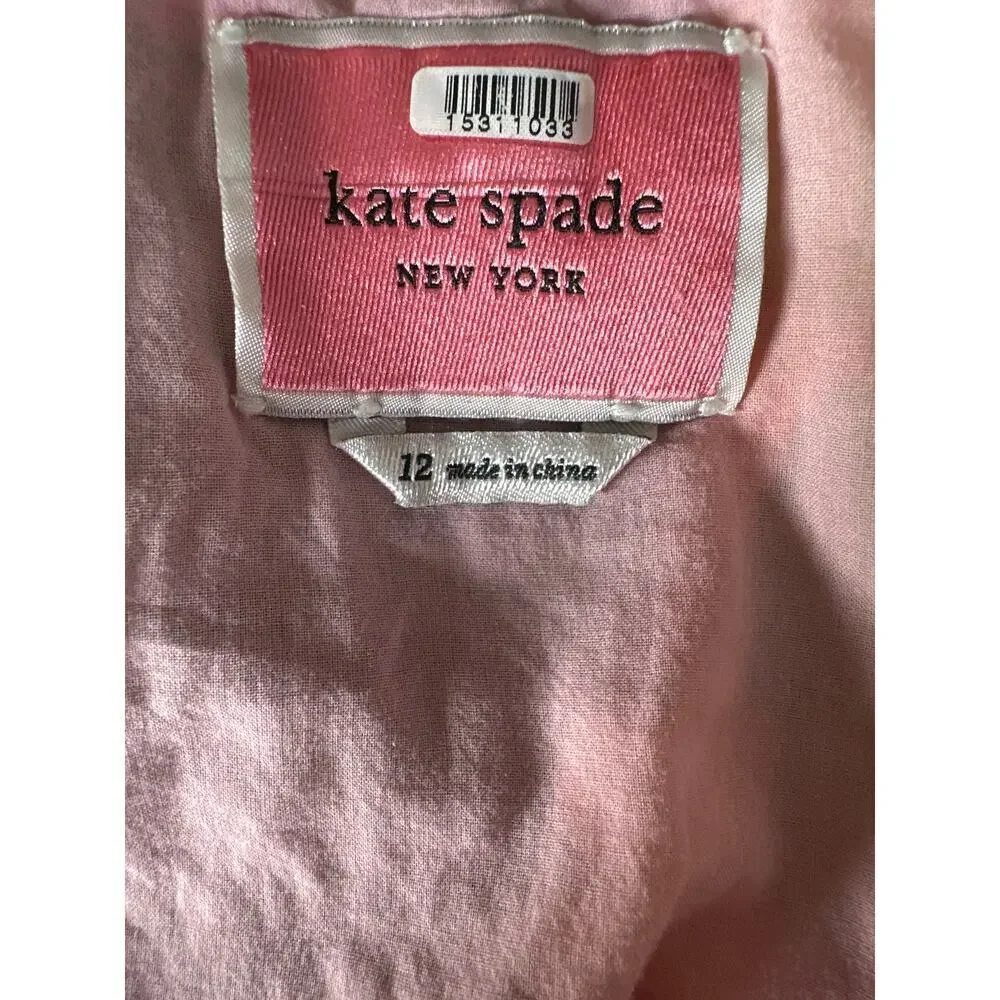 Kate Spade Cucumber Floral Dress Flutter Sleeve Mini Swing Multi 12